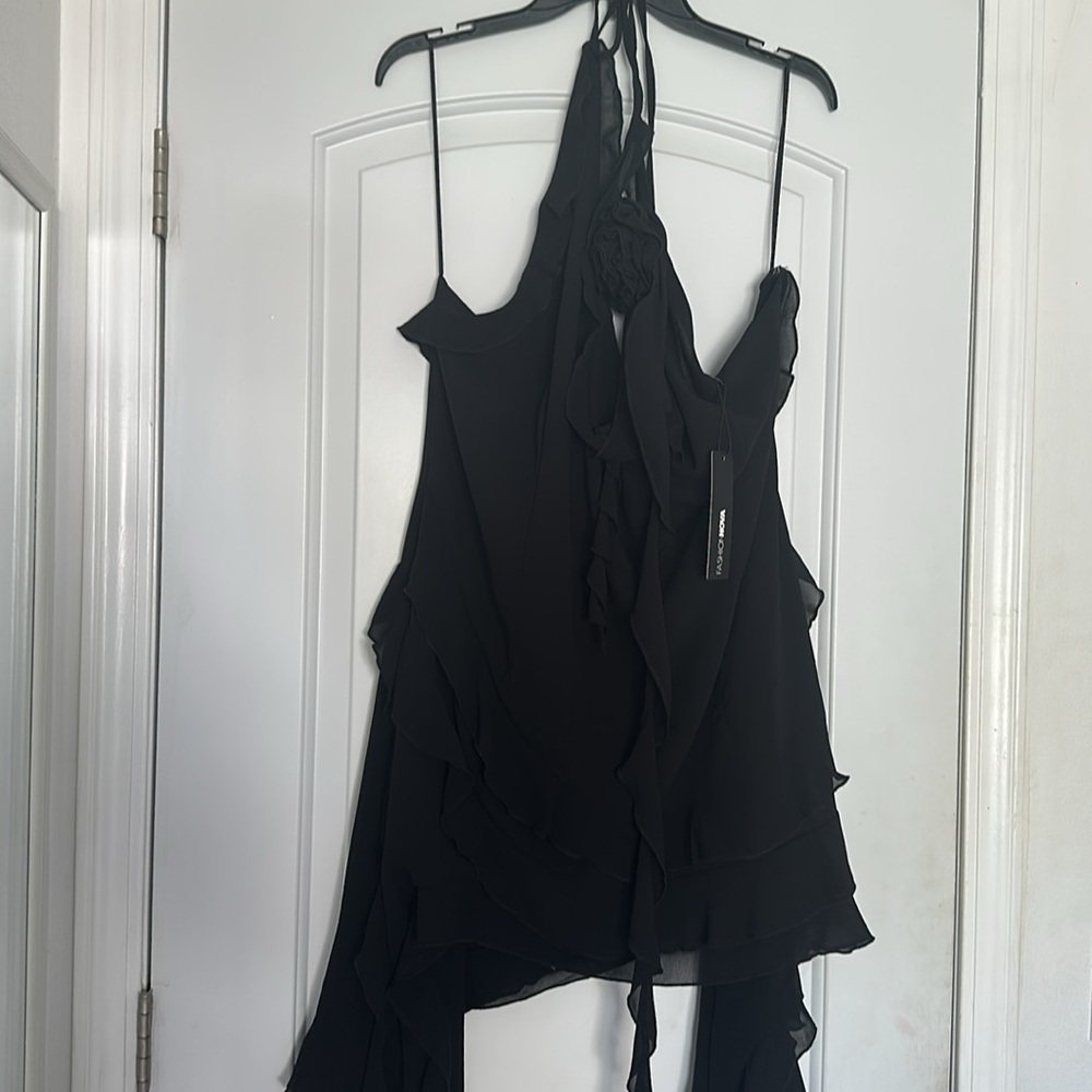 NWT Fashion Nova Ruffles and Roses Midi Dress Black Sz 2X - Picture 11 of 16